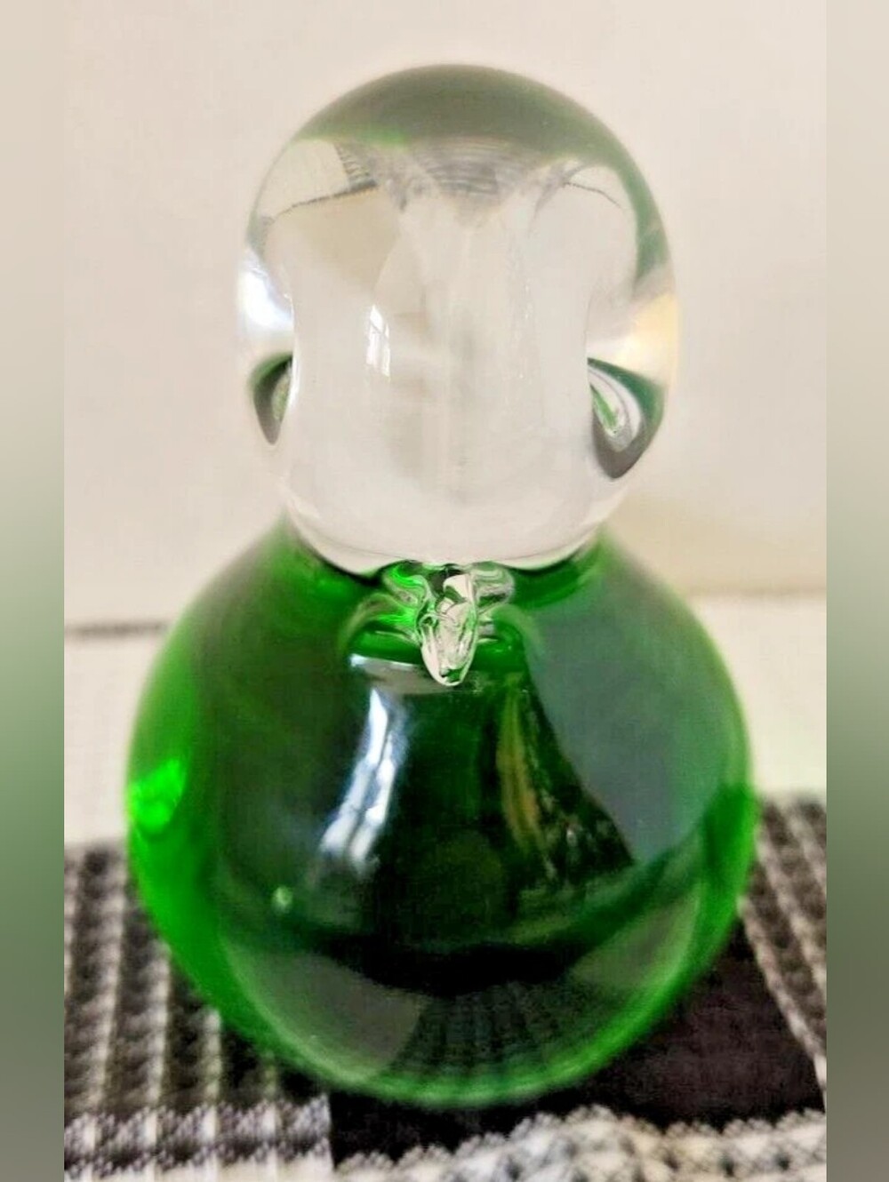 Vintage Eneryda Sweden 4" Green Art Glass Bird Figurine MCM Paperweight Cased - Picture 6 of 11